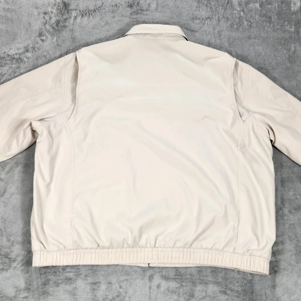 Polo Ralph Lauren Jacket Mens XL Beige Bi Swing Full Zip Plaid Lined
